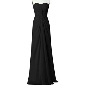 MorieLee By Madeline Gardner Chiffon Rouge Strapless Formal Black Tie Maxi Gown